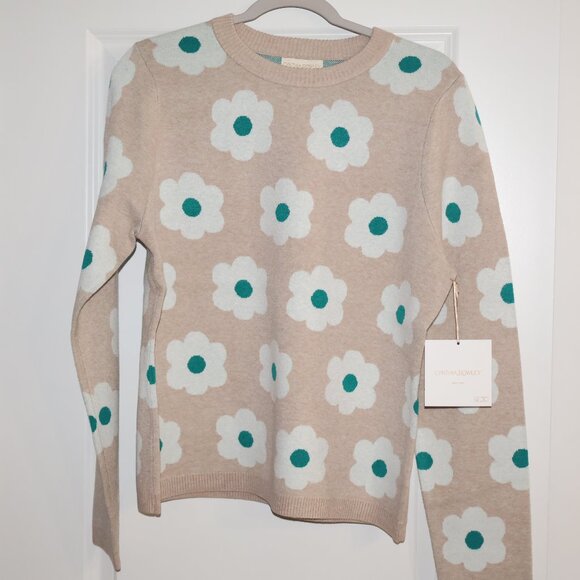 Cynthia Rowley Sweaters - NEW CYNTHIA ROWLEY Double Knit Floral Crew Neck Sweater Large